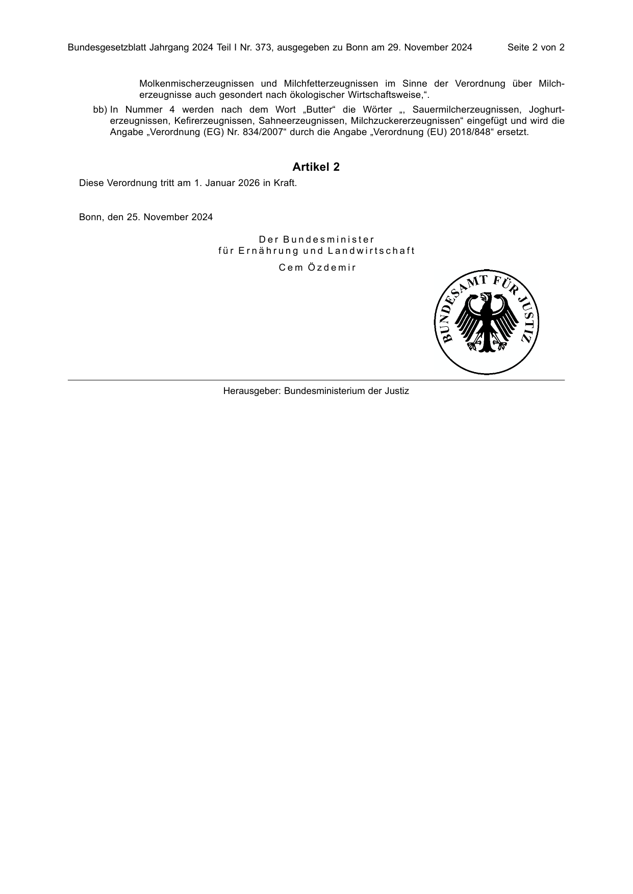 BGBl. 2024, Seite 2 — Originalseite als Abbildung