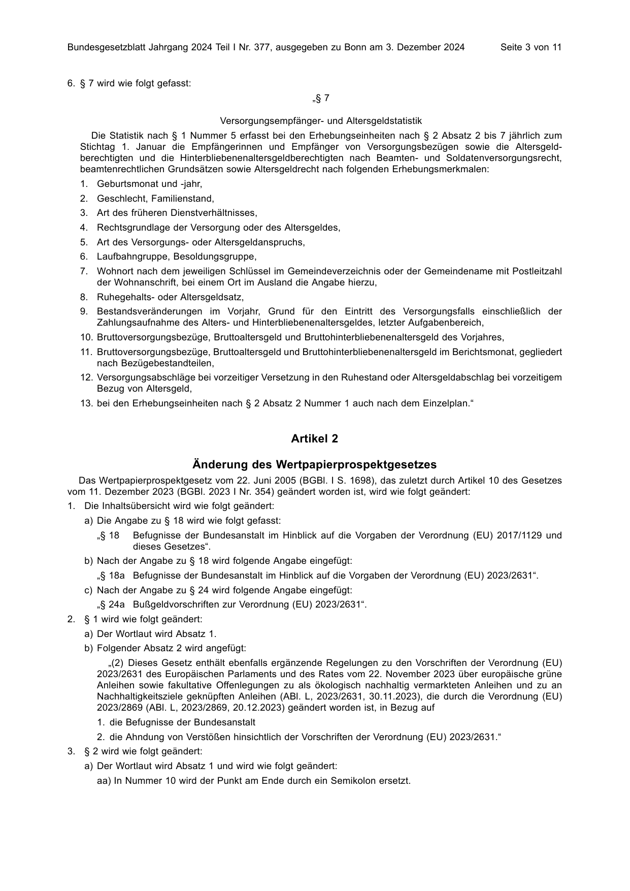BGBl. 2024, Seite 3 — Originalseite als Abbildung