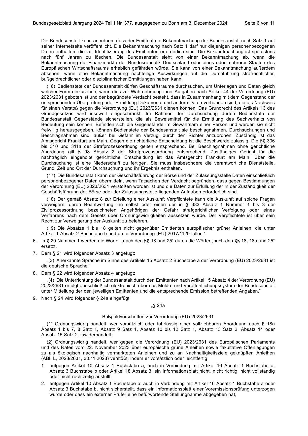 BGBl. 2024, Seite 6 — Originalseite als Abbildung