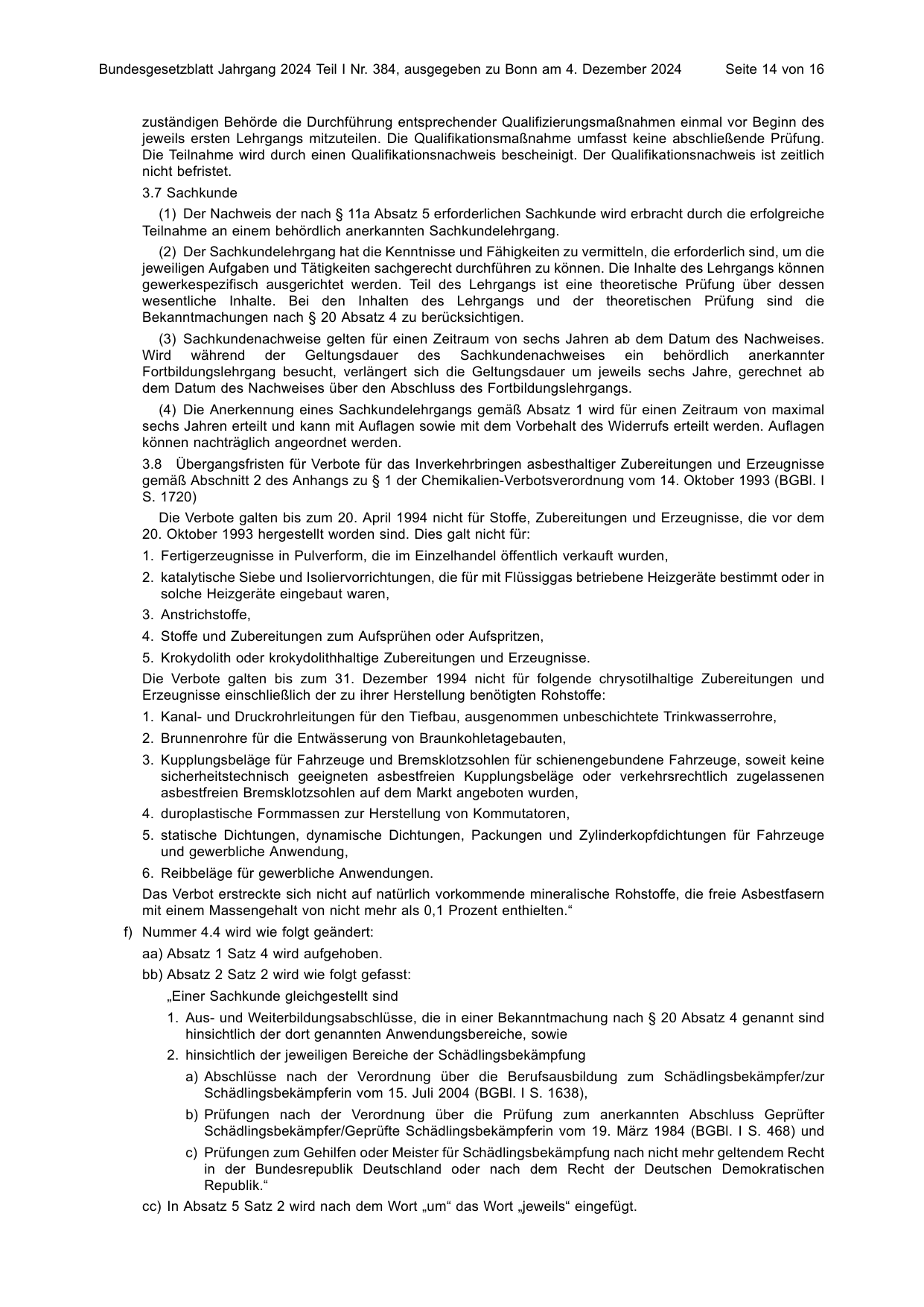 BGBl. 2024, Seite 14 — Originalseite als Abbildung