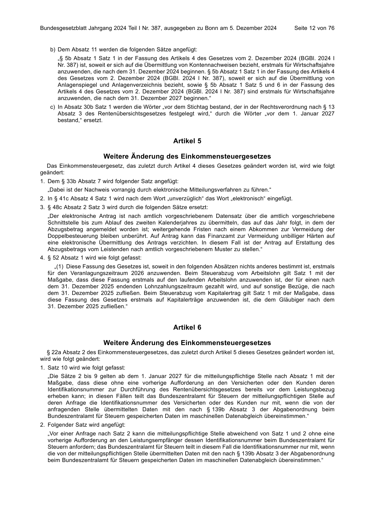 BGBl. 2024, Seite 12 — Originalseite als Abbildung