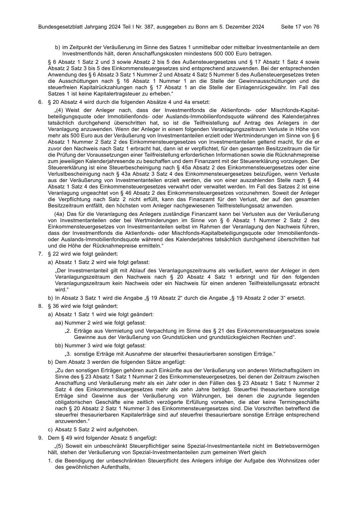 BGBl. 2024, Seite 17 — Originalseite als Abbildung