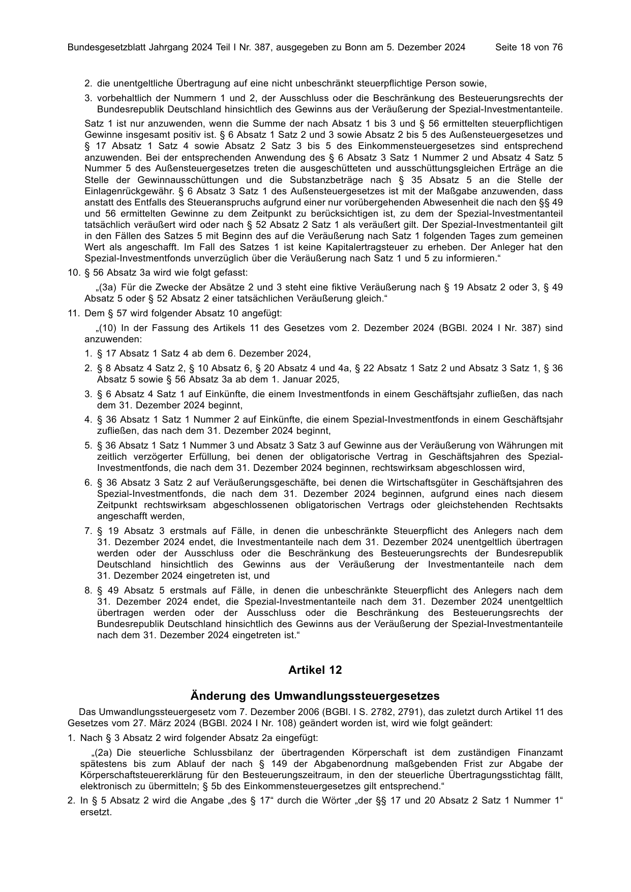 BGBl. 2024, Seite 18 — Originalseite als Abbildung
