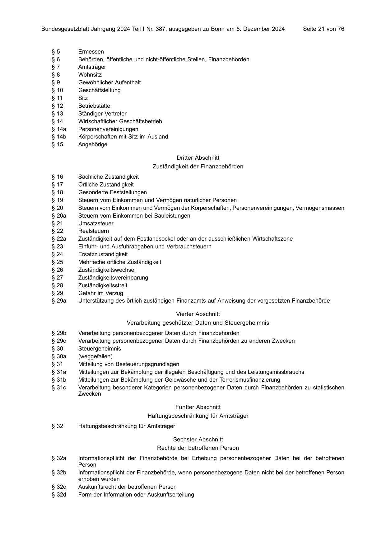 BGBl. 2024, Seite 21 — Originalseite als Abbildung