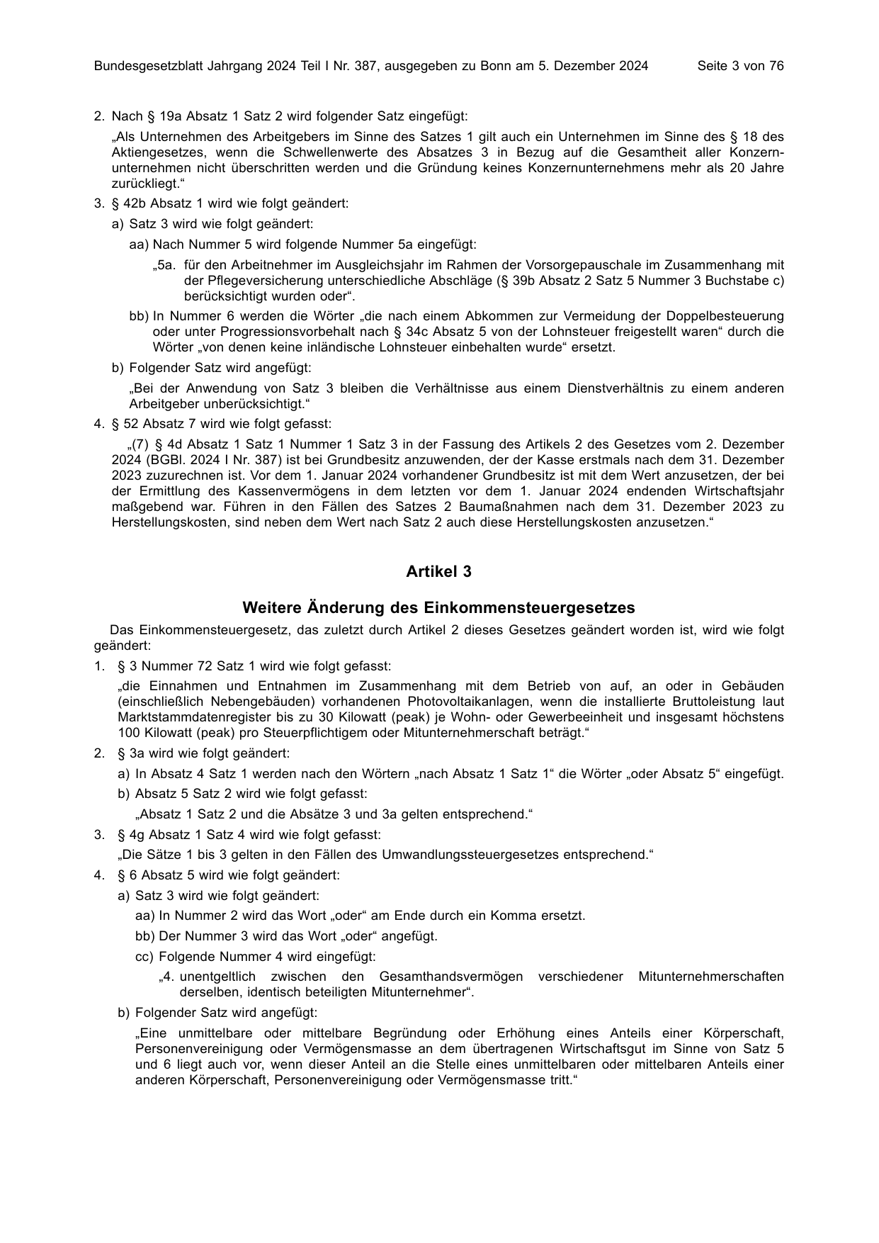 BGBl. 2024, Seite 3 — Originalseite als Abbildung