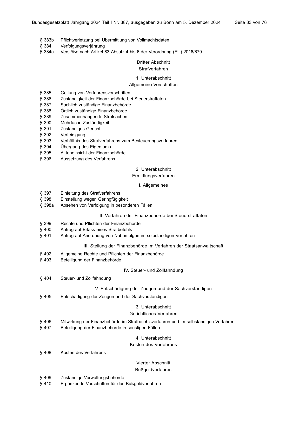 BGBl. 2024, Seite 33 — Originalseite als Abbildung