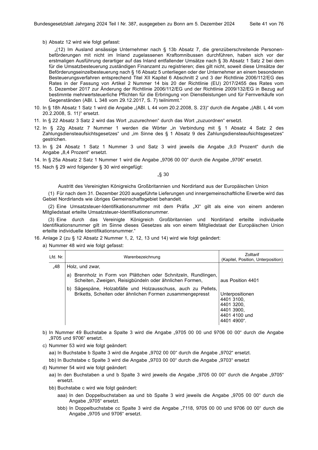 BGBl. 2024, Seite 41 — Originalseite als Abbildung
