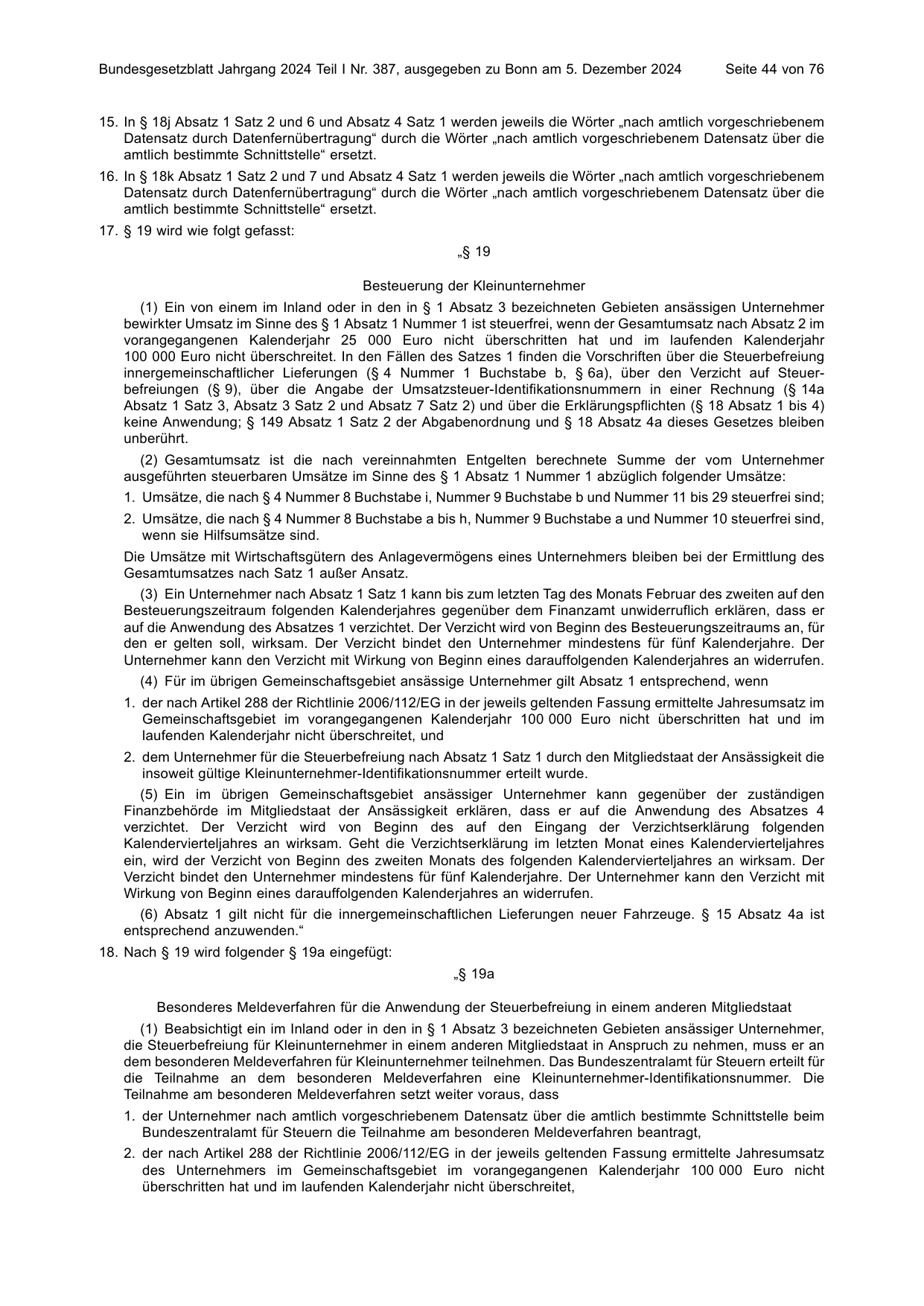 BGBl. 2024, Seite 44 — Originalseite als Abbildung