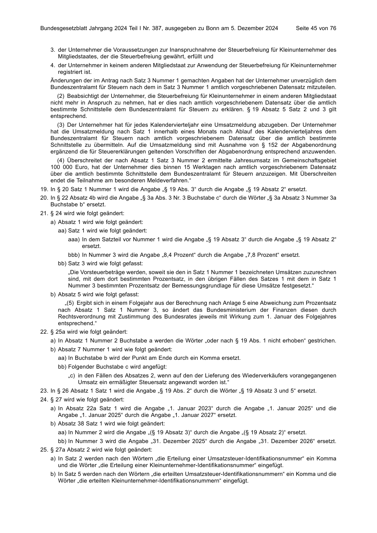 BGBl. 2024, Seite 45 — Originalseite als Abbildung