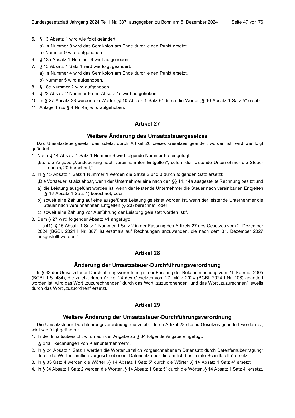 BGBl. 2024, Seite 47 — Originalseite als Abbildung