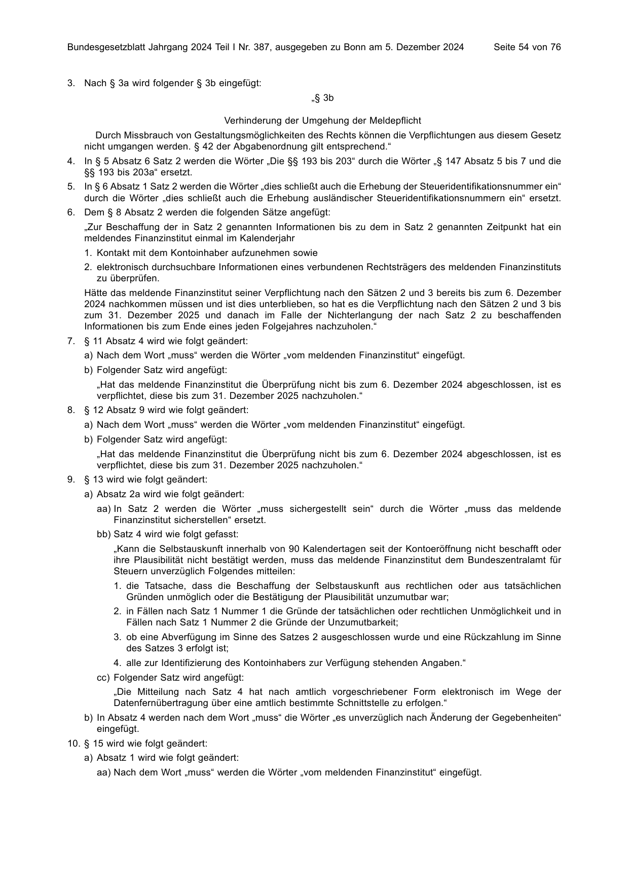BGBl. 2024, Seite 54 — Originalseite als Abbildung