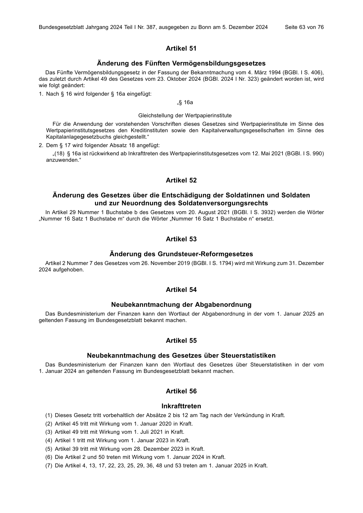 BGBl. 2024, Seite 63 — Originalseite als Abbildung