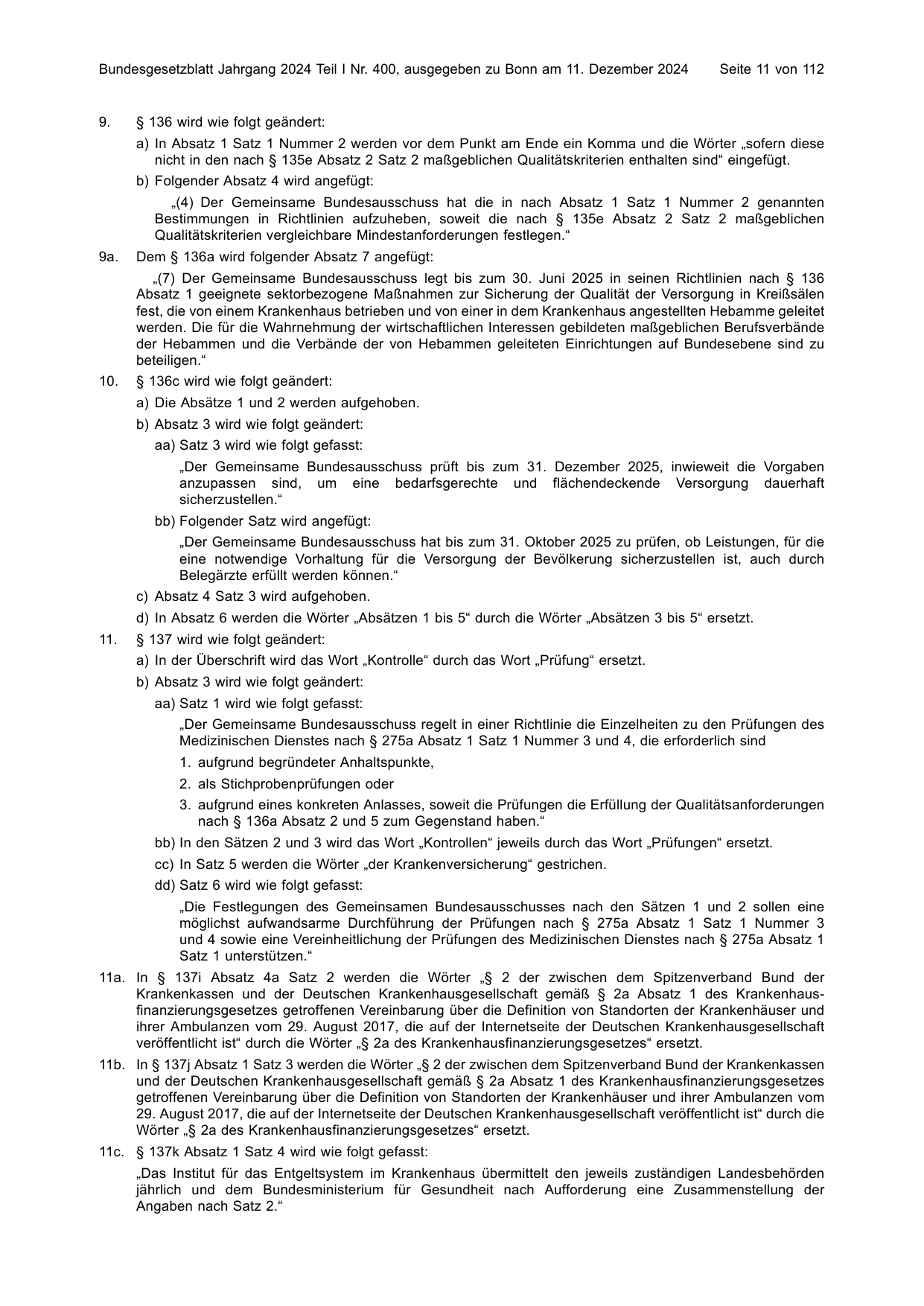 BGBl. 2024, Seite 11 — Originalseite als Abbildung