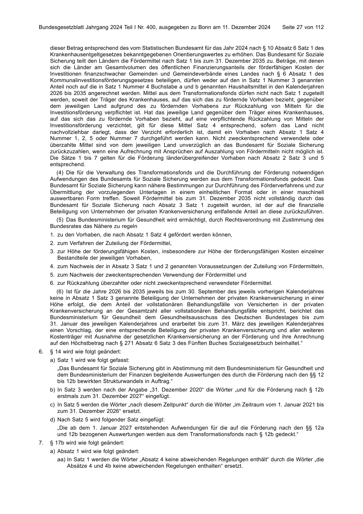 BGBl. 2024, Seite 27 — Originalseite als Abbildung
