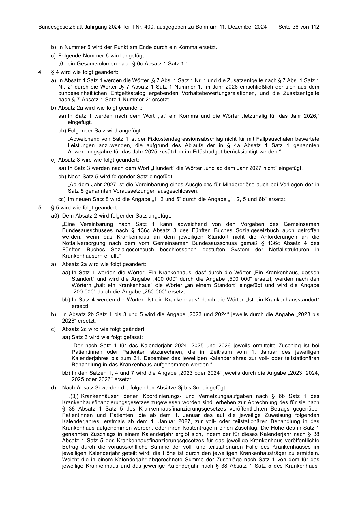 BGBl. 2024, Seite 36 — Originalseite als Abbildung