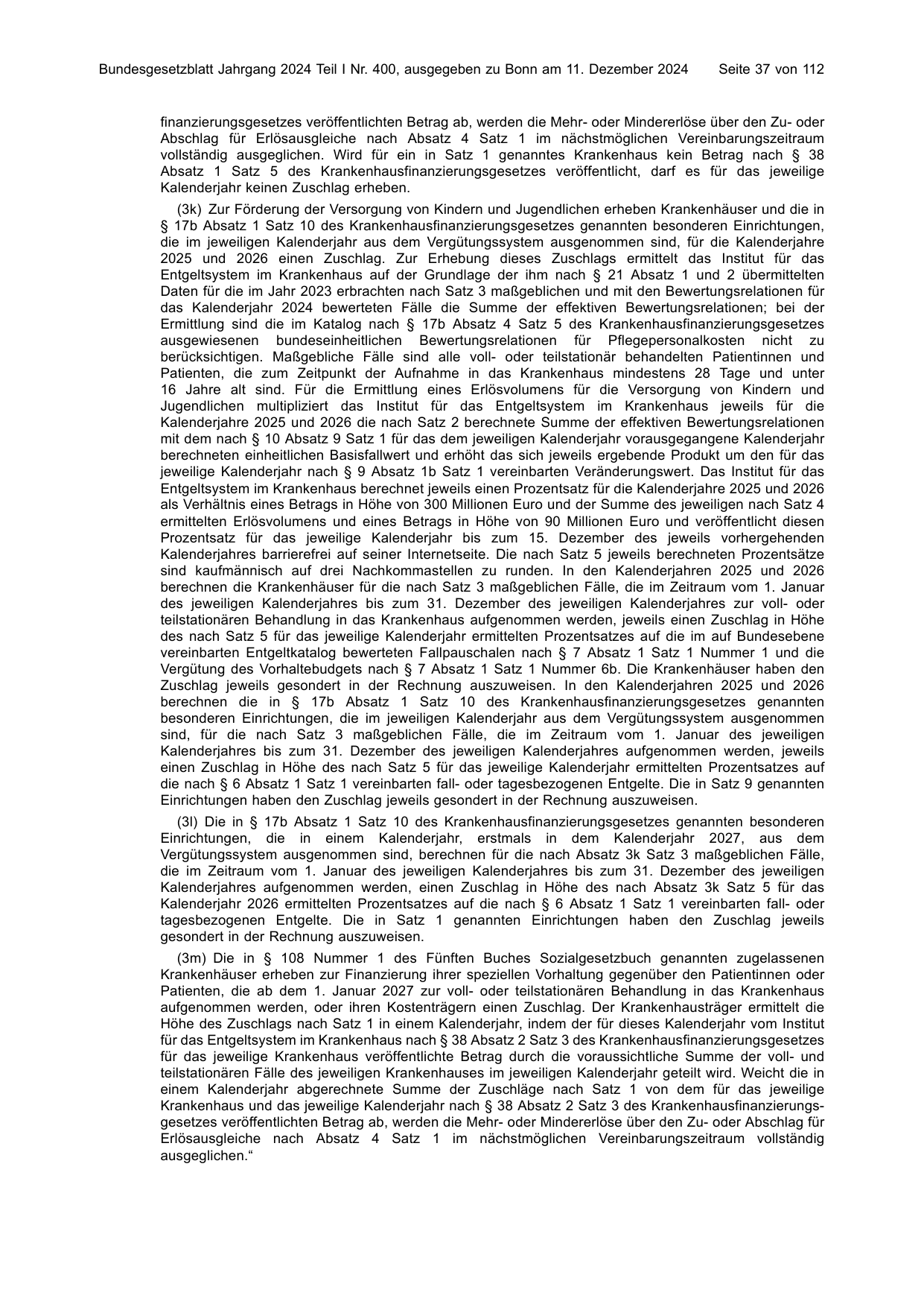 BGBl. 2024, Seite 37 — Originalseite als Abbildung