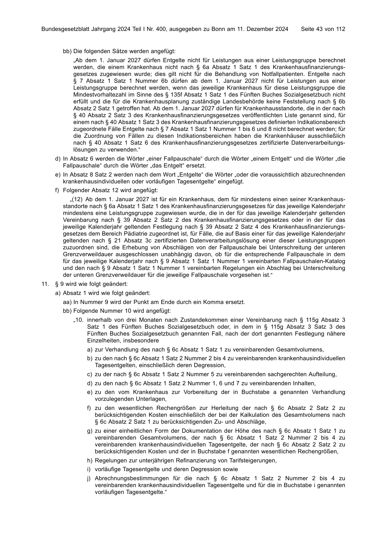 BGBl. 2024, Seite 43 — Originalseite als Abbildung