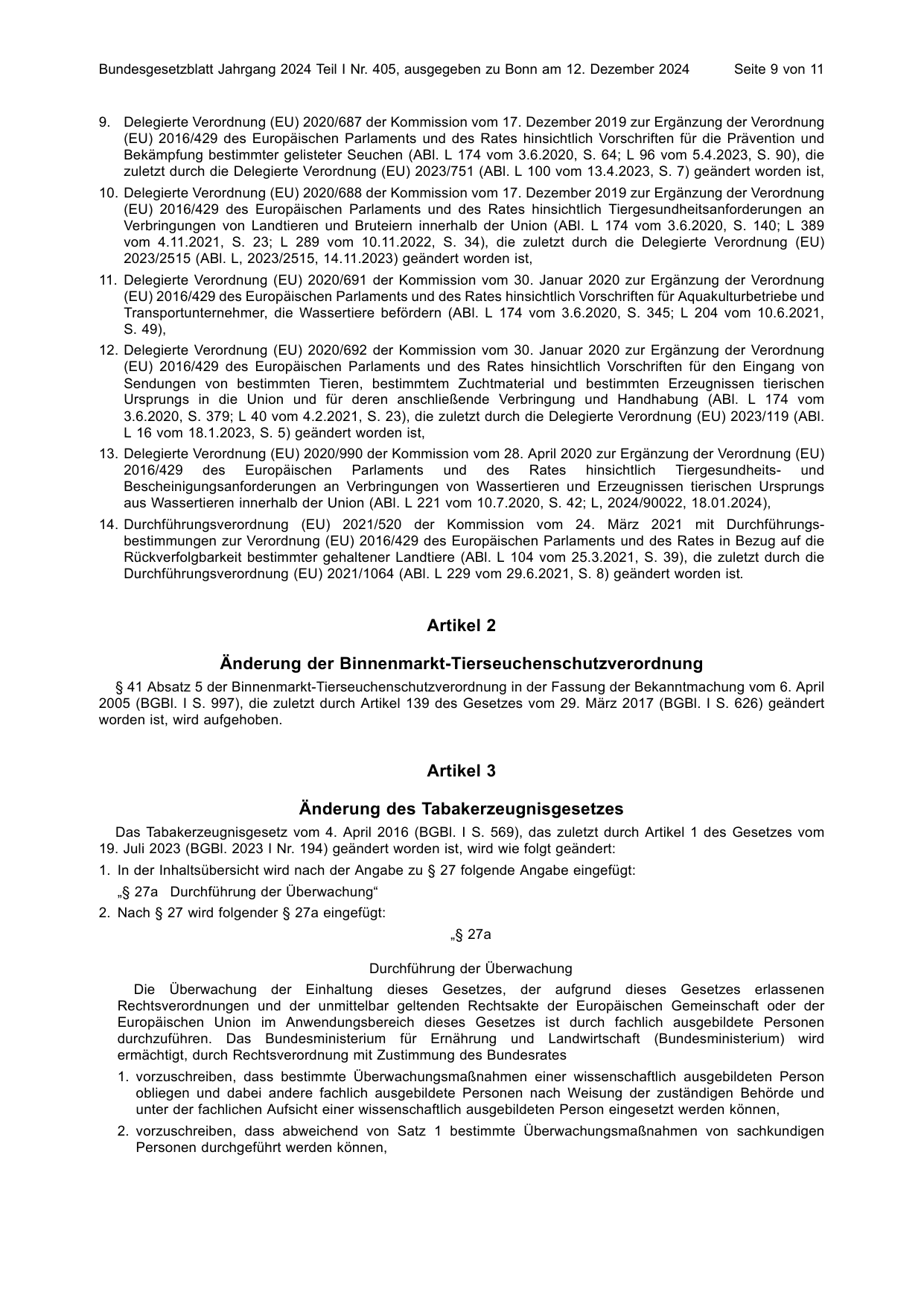 BGBl. 2024, Seite 9 — Originalseite als Abbildung