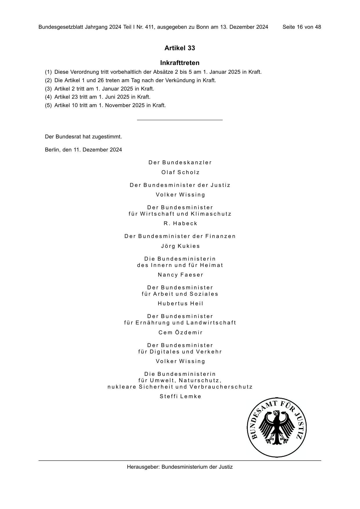 BGBl. 2024, Seite 16 — Originalseite als Abbildung