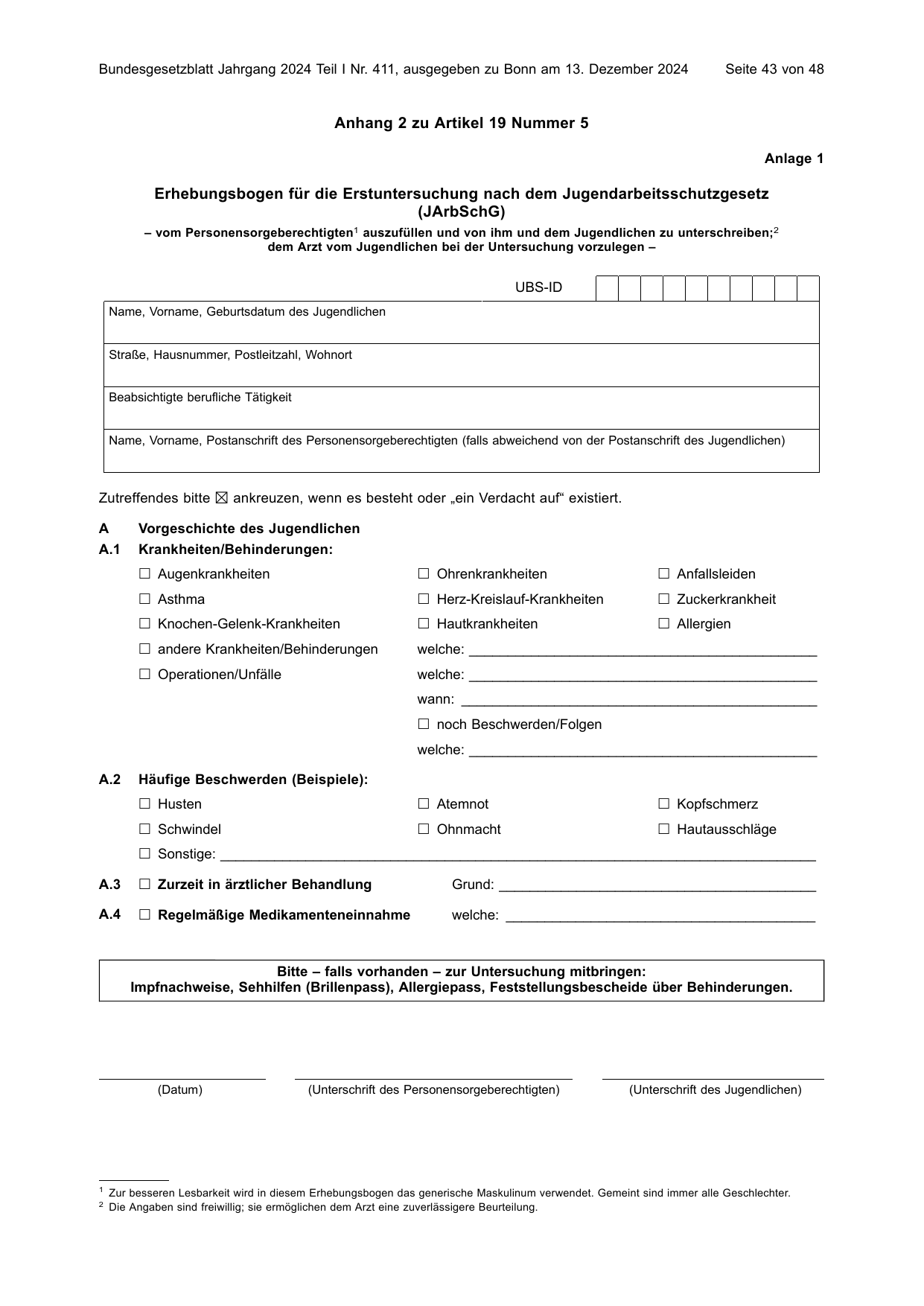 BGBl. 2024, Seite 43 — Originalseite als Abbildung