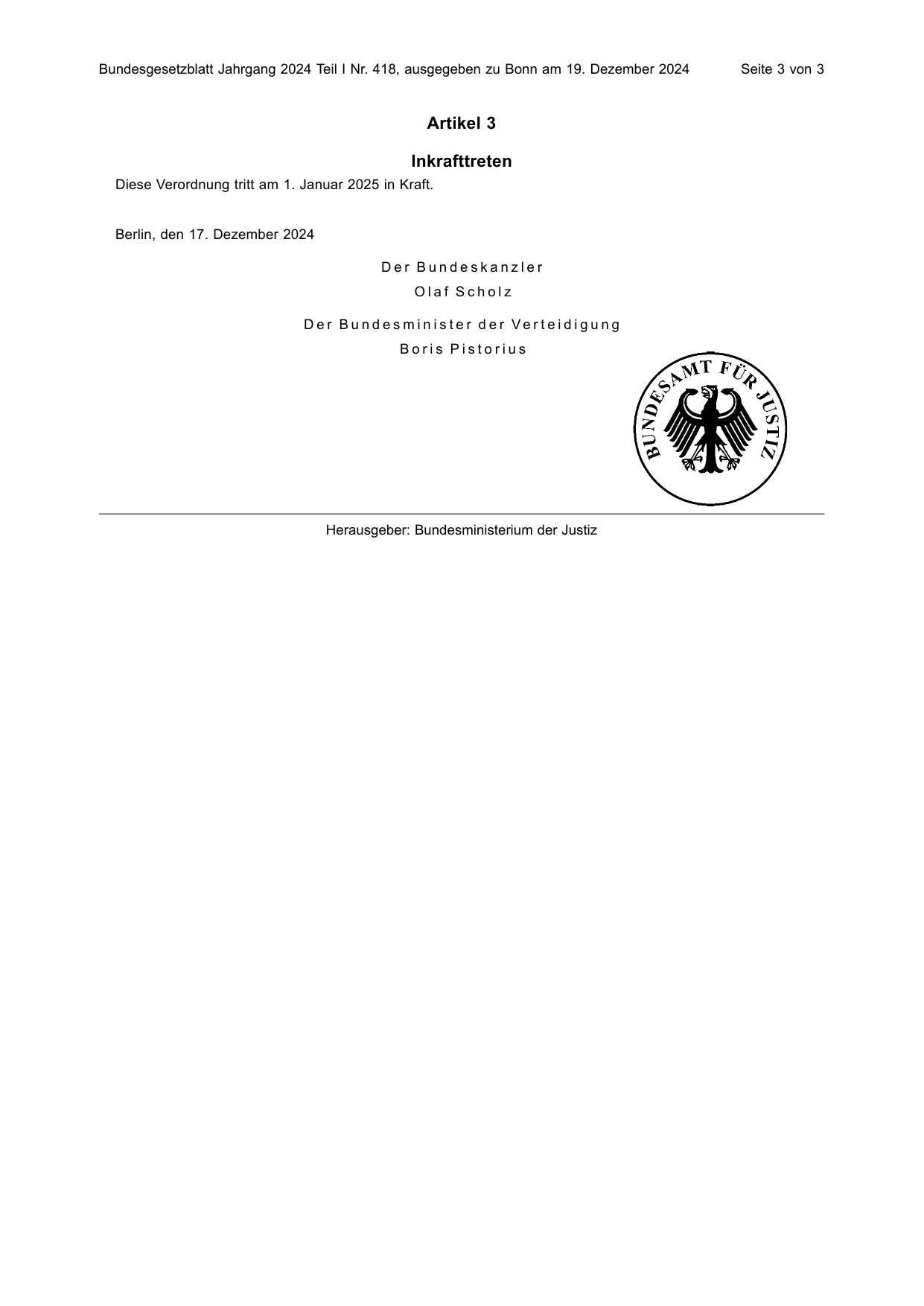 BGBl. 2024, Seite 3 — Originalseite als Abbildung