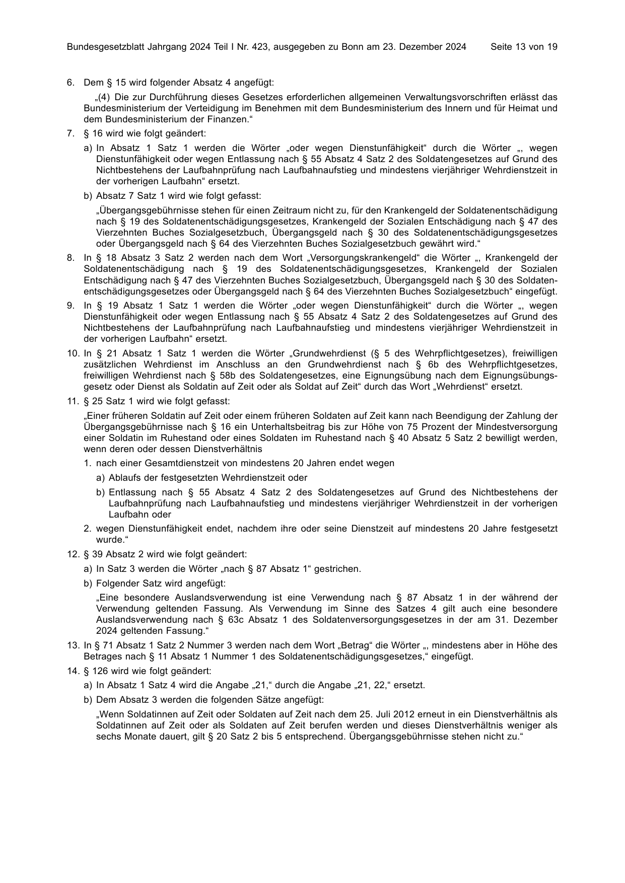 BGBl. 2024, Seite 13 — Originalseite als Abbildung