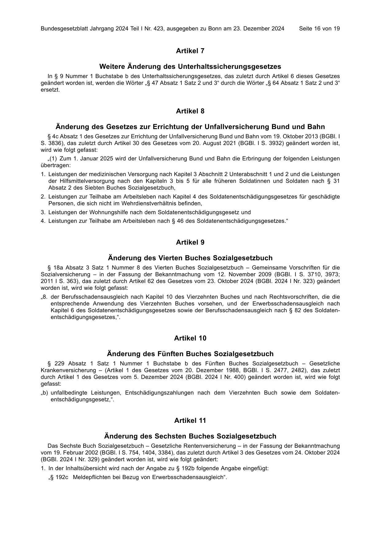 BGBl. 2024, Seite 16 — Originalseite als Abbildung