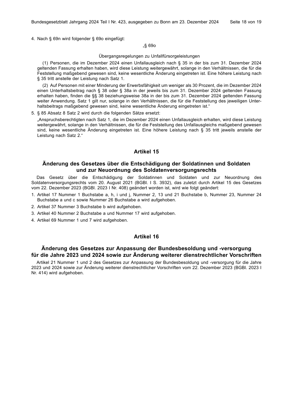 BGBl. 2024, Seite 18 — Originalseite als Abbildung