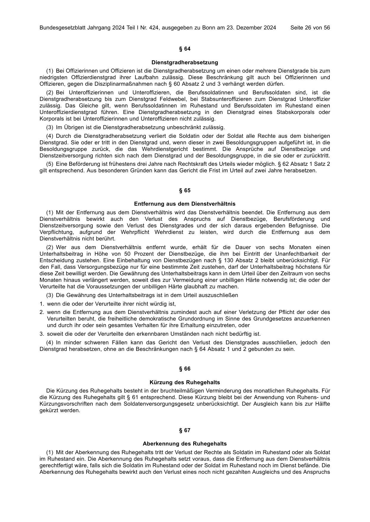 BGBl. 2024, Seite 26 — Originalseite als Abbildung