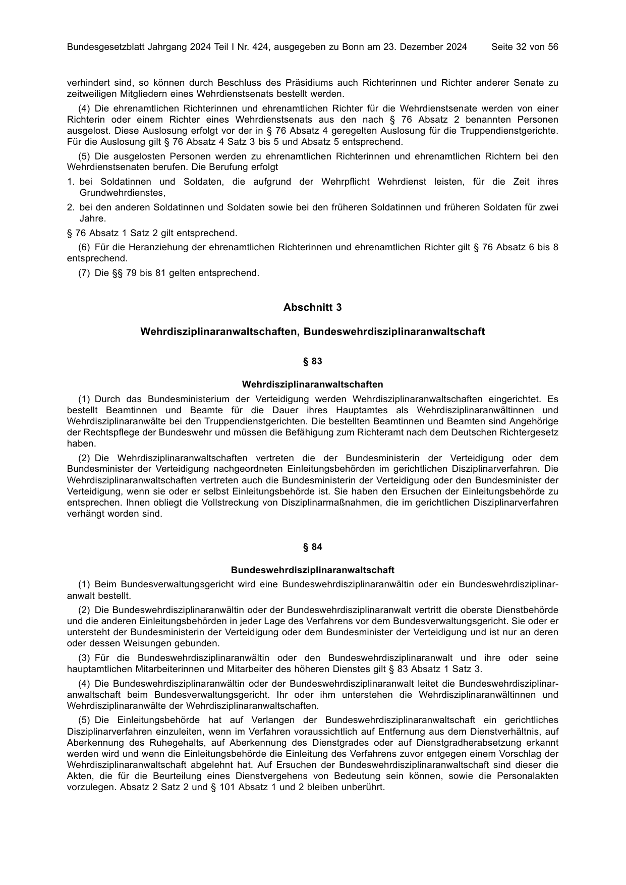 BGBl. 2024, Seite 32 — Originalseite als Abbildung