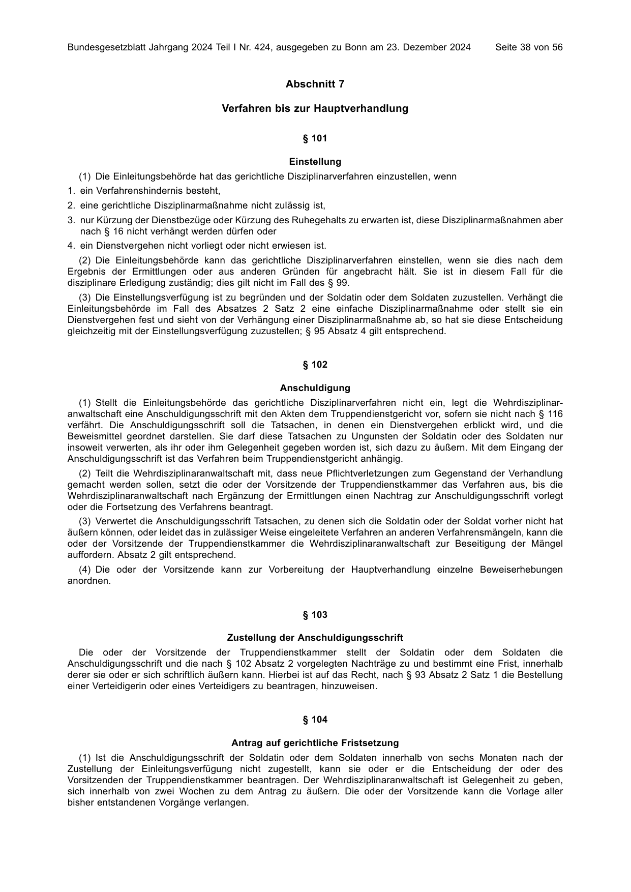 BGBl. 2024, Seite 38 — Originalseite als Abbildung