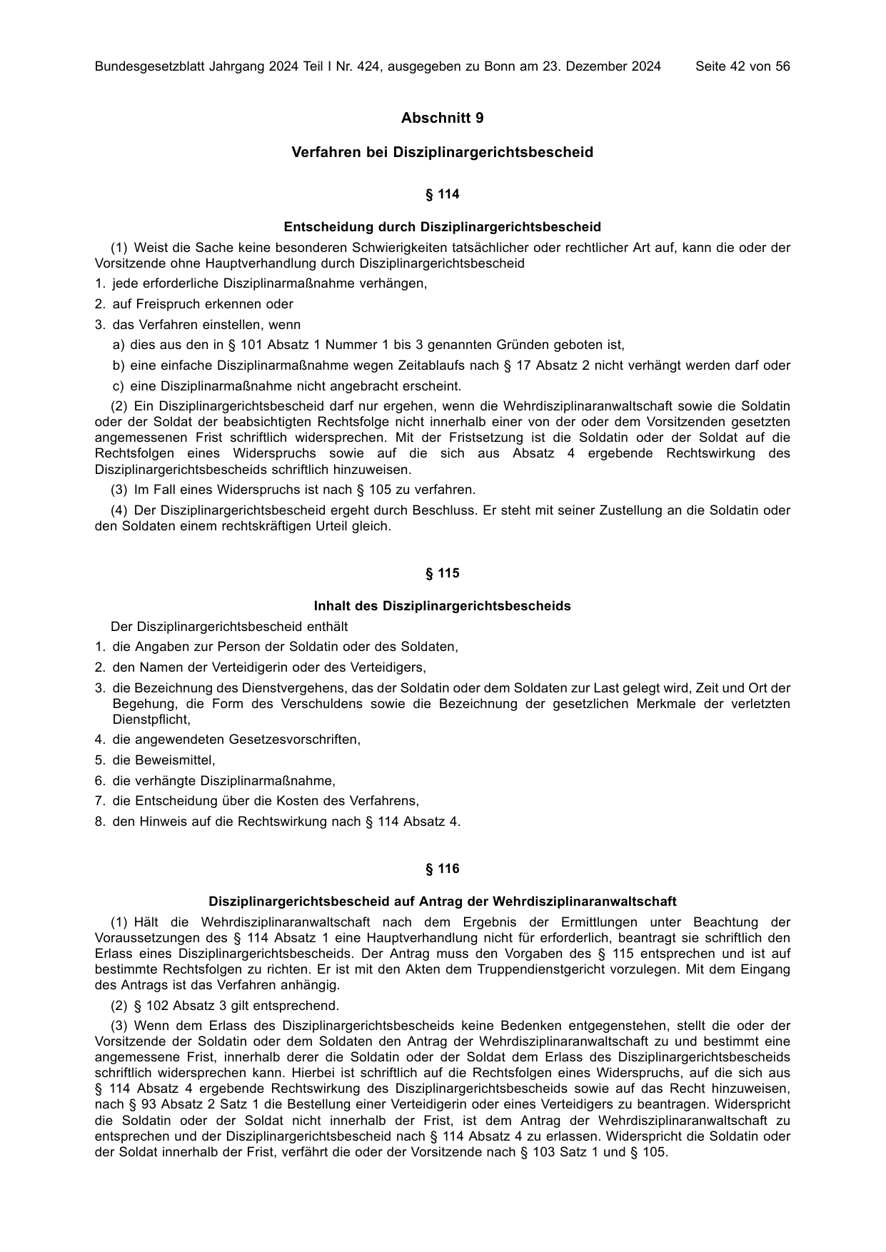 BGBl. 2024, Seite 42 — Originalseite als Abbildung