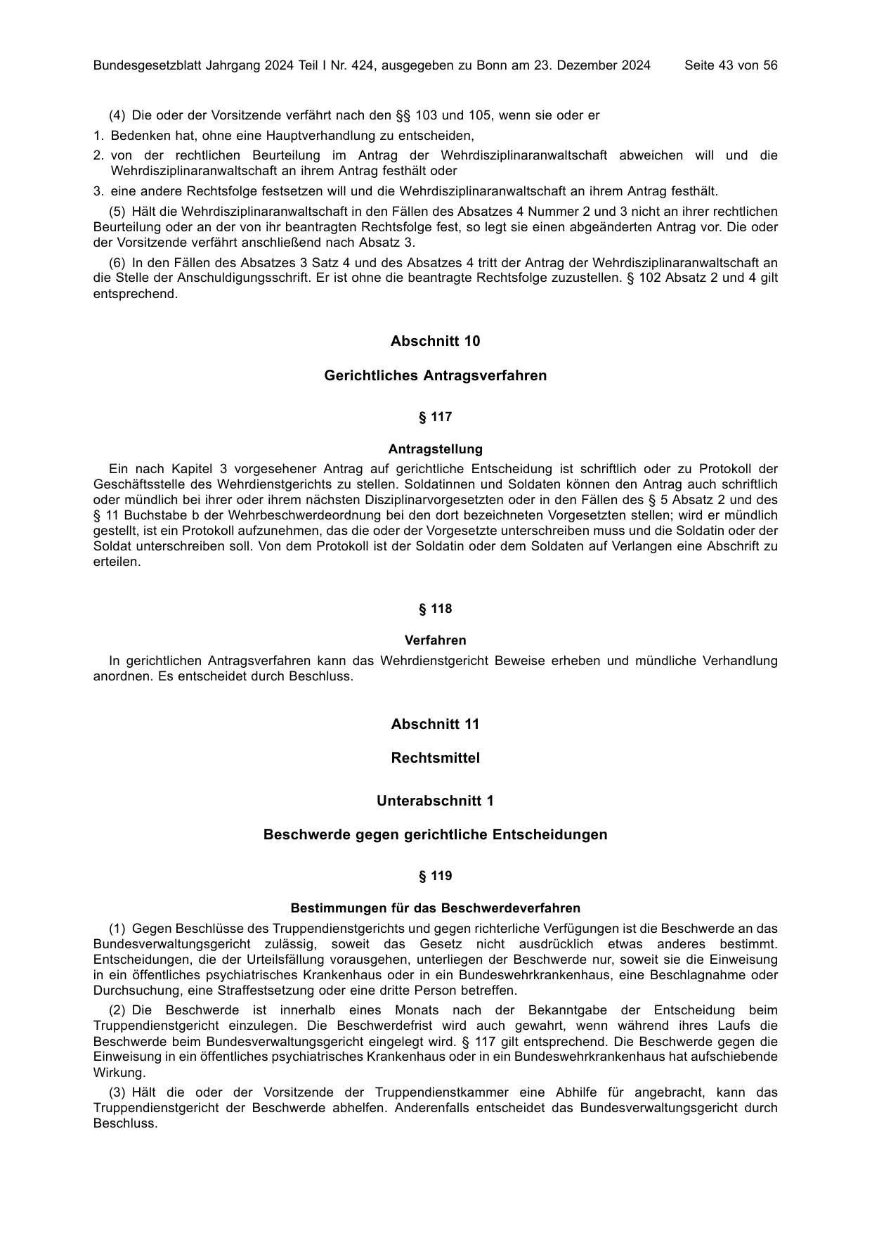 BGBl. 2024, Seite 43 — Originalseite als Abbildung
