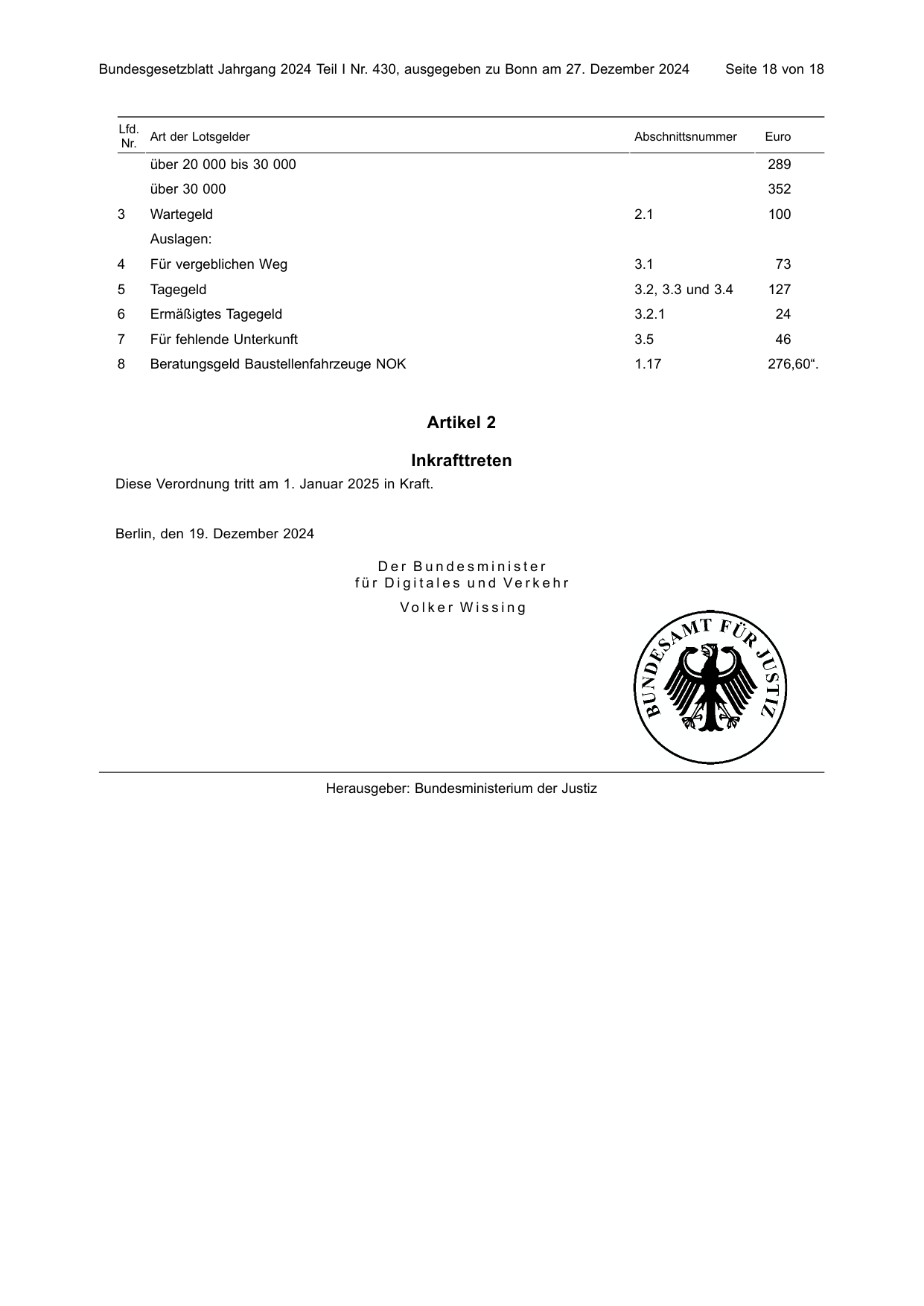 BGBl. 2024, Seite 18 — Originalseite als Abbildung
