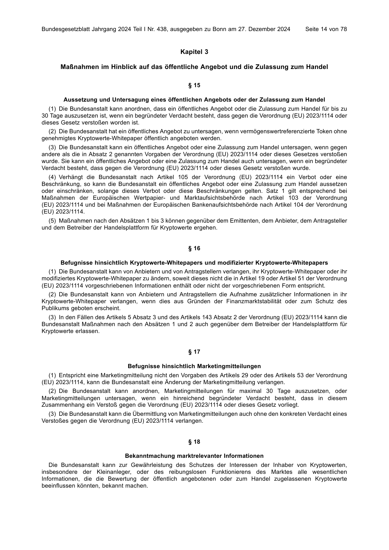 BGBl. 2024, Seite 14 — Originalseite als Abbildung