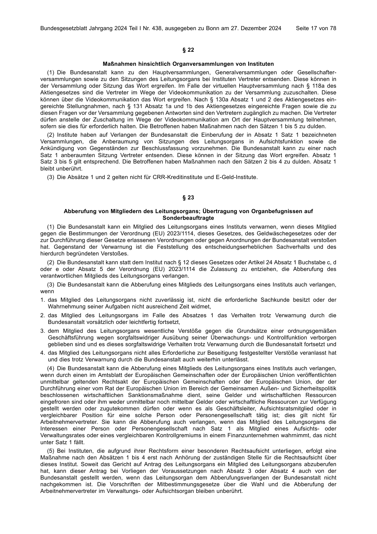 BGBl. 2024, Seite 17 — Originalseite als Abbildung