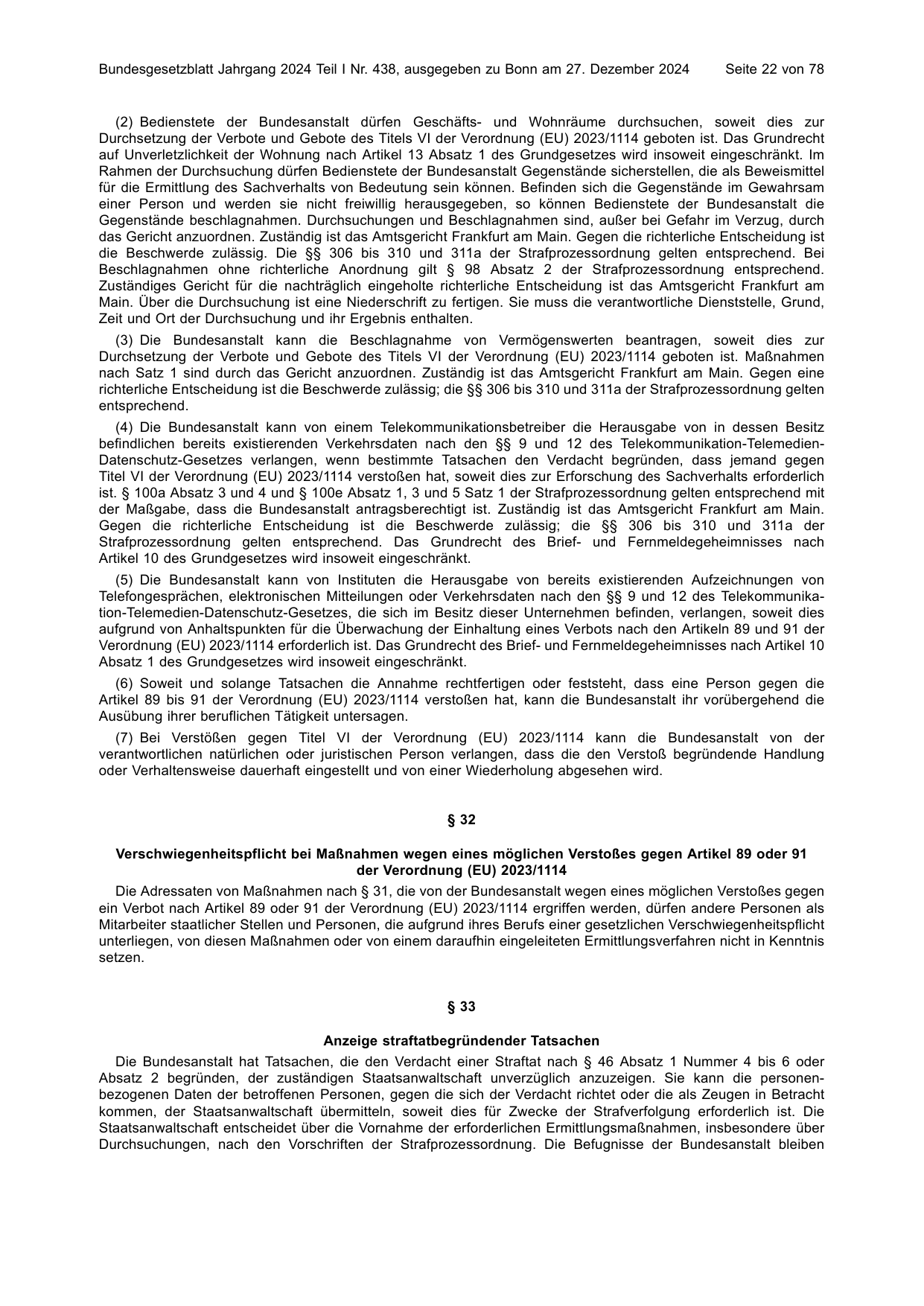 BGBl. 2024, Seite 22 — Originalseite als Abbildung