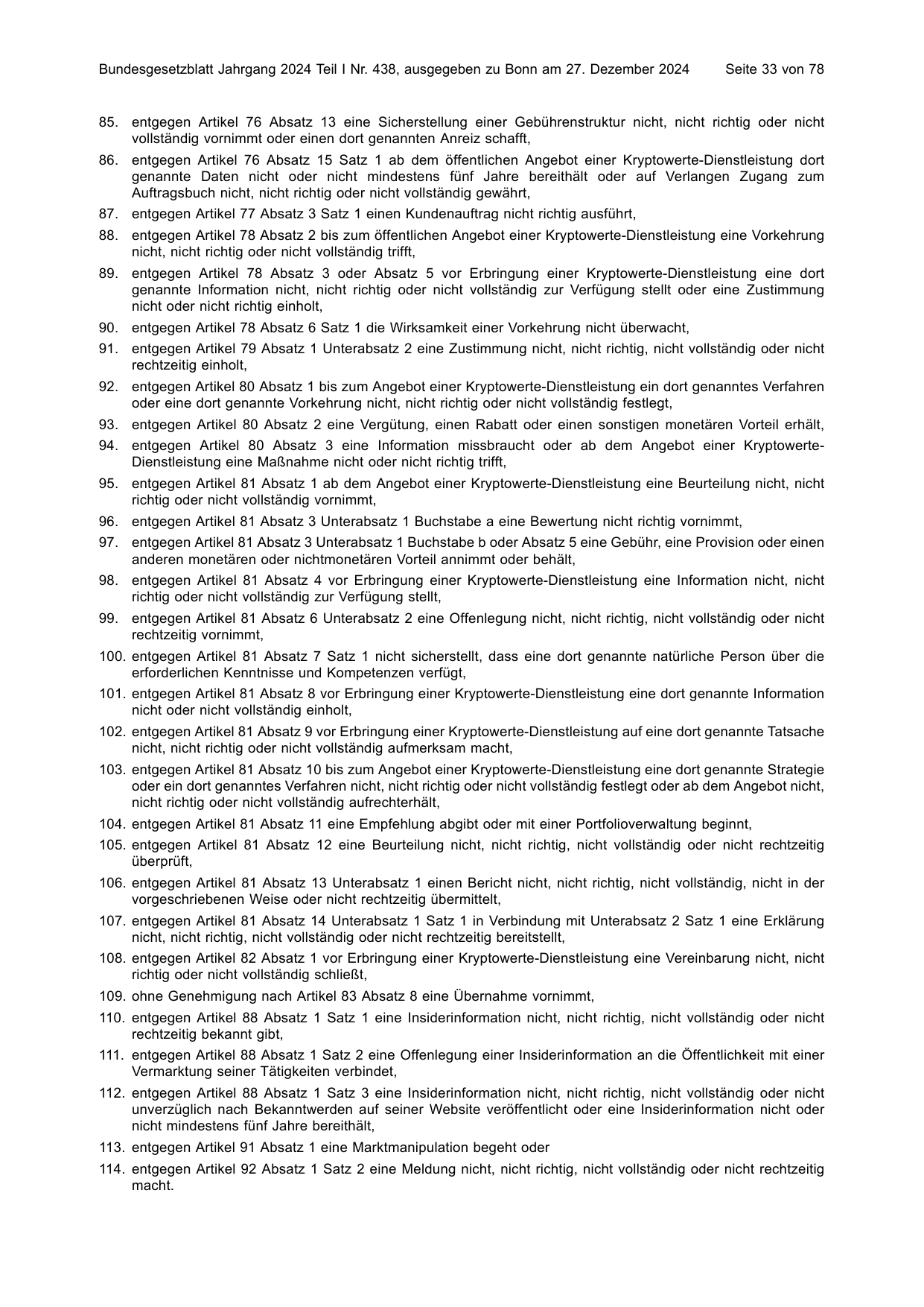 BGBl. 2024, Seite 33 — Originalseite als Abbildung