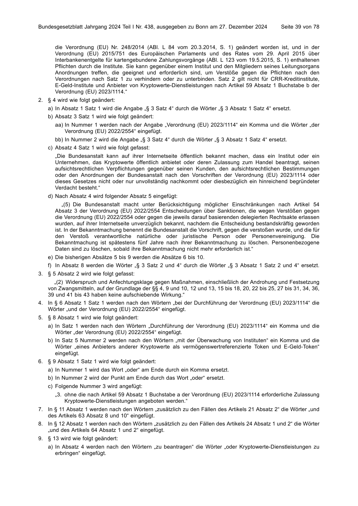 BGBl. 2024, Seite 39 — Originalseite als Abbildung