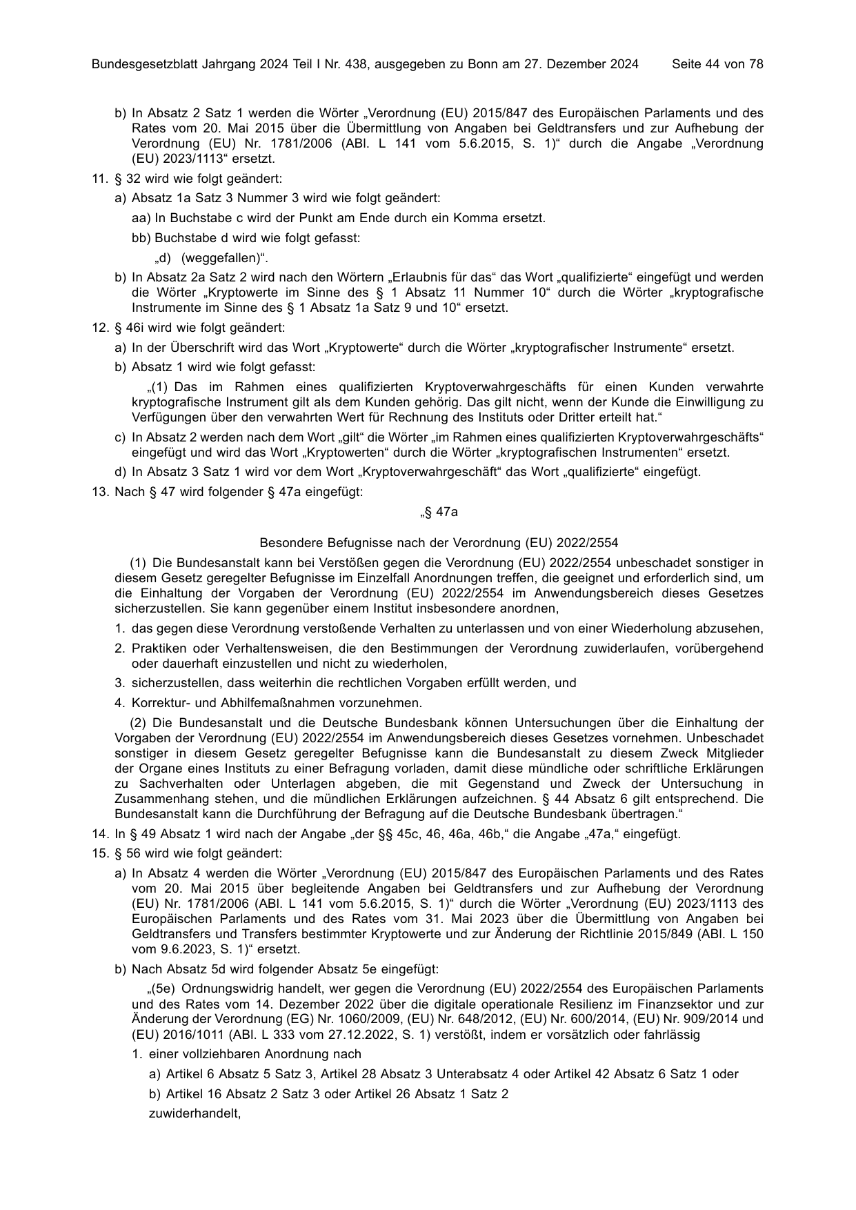BGBl. 2024, Seite 44 — Originalseite als Abbildung