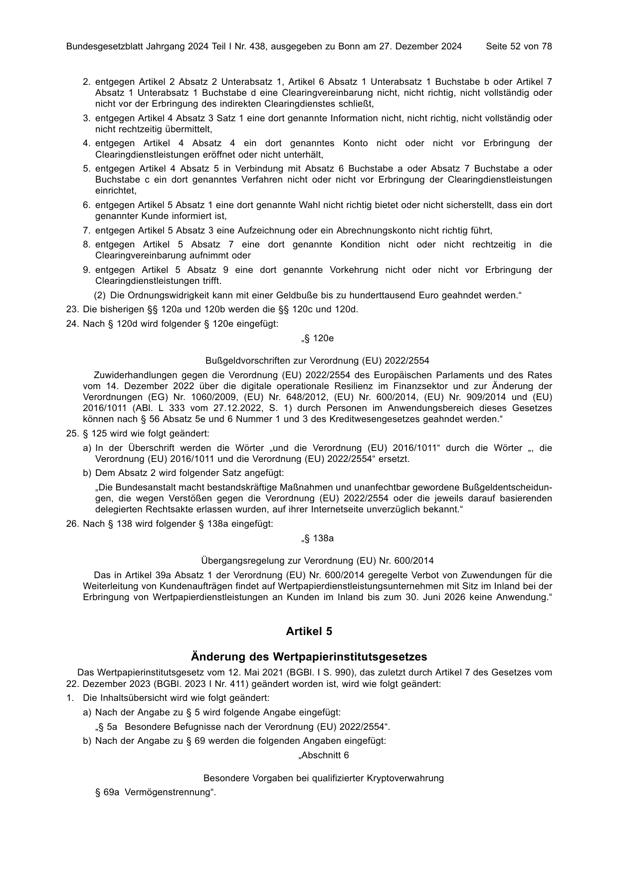 BGBl. 2024, Seite 52 — Originalseite als Abbildung