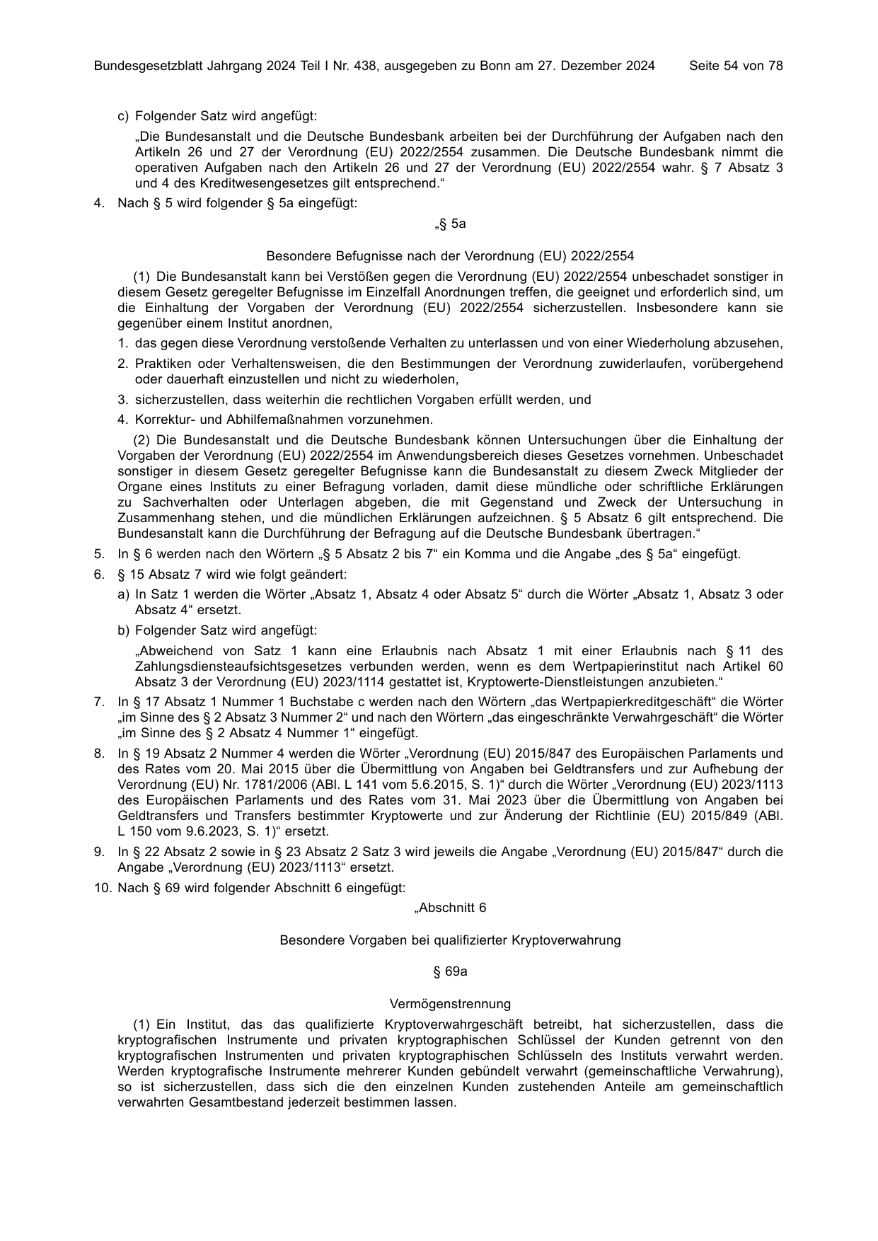 BGBl. 2024, Seite 54 — Originalseite als Abbildung