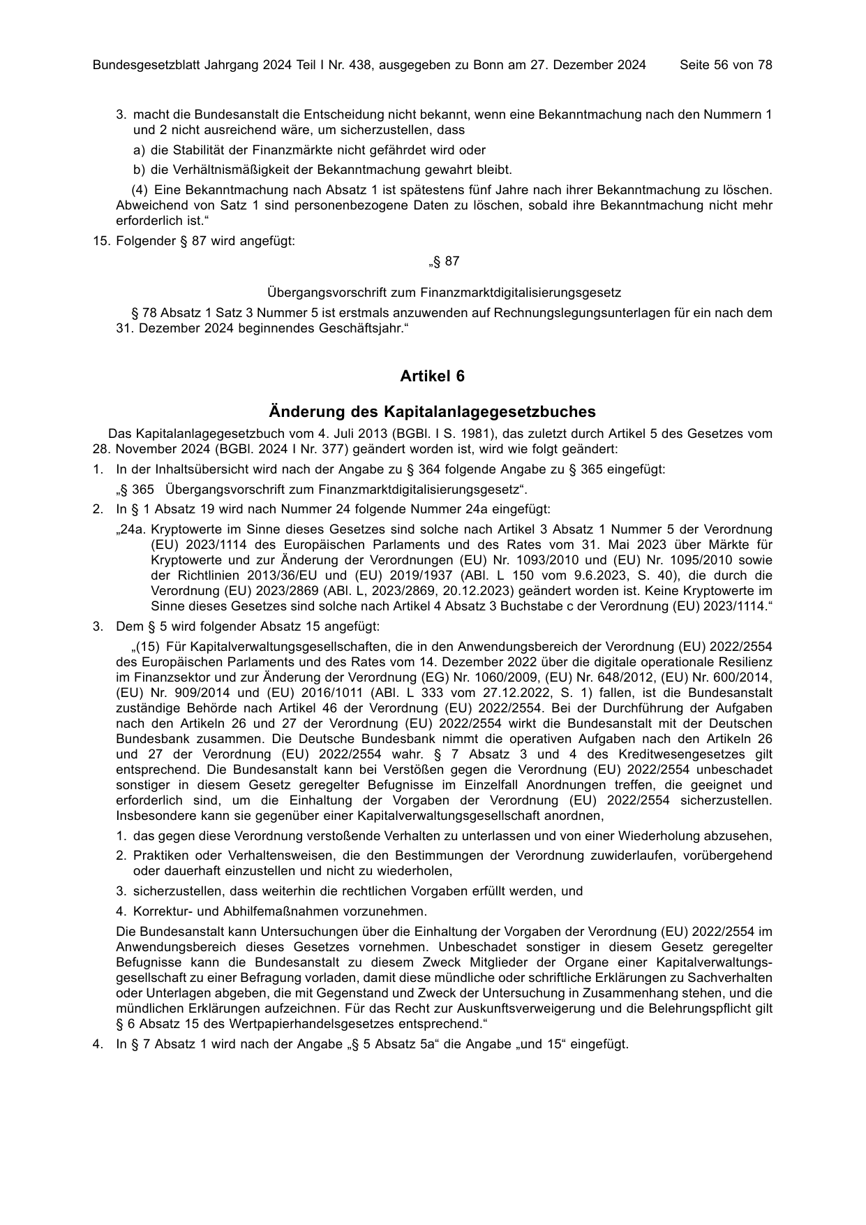 BGBl. 2024, Seite 56 — Originalseite als Abbildung