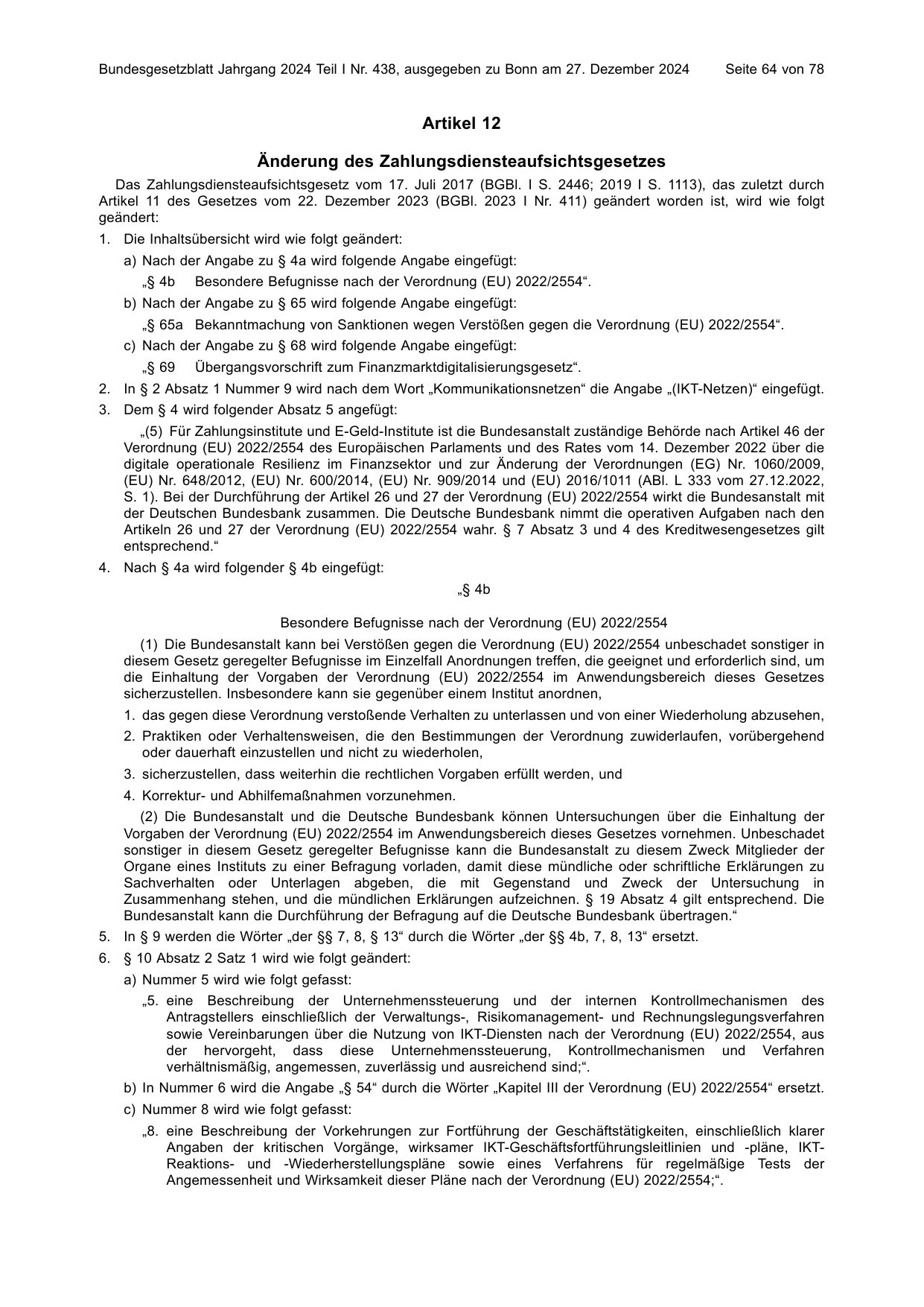 BGBl. 2024, Seite 64 — Originalseite als Abbildung