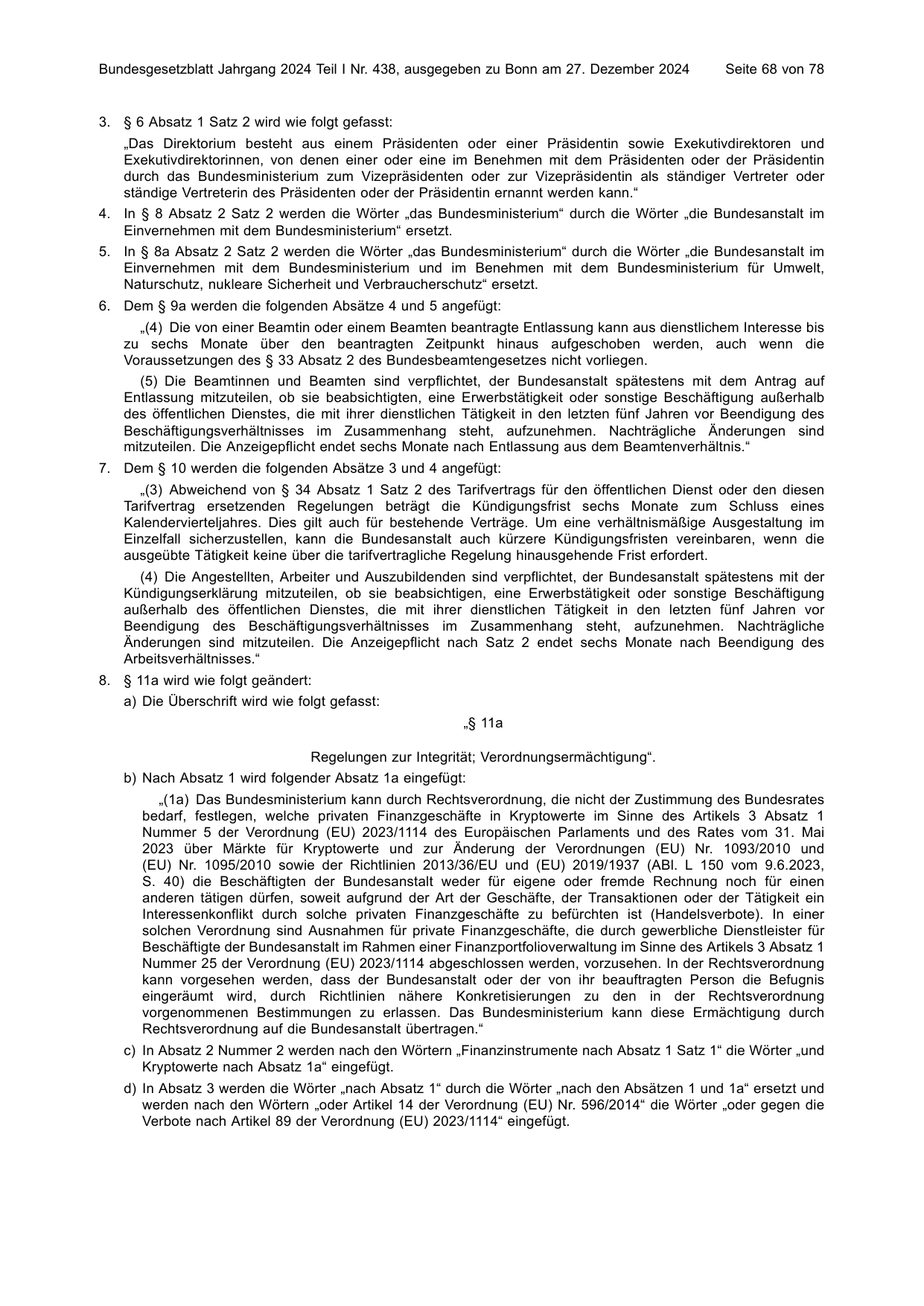 BGBl. 2024, Seite 68 — Originalseite als Abbildung