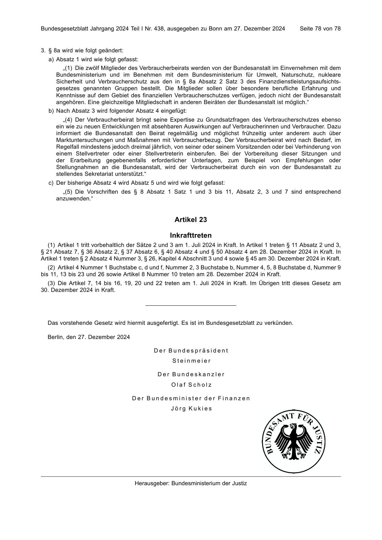BGBl. 2024, Seite 78 — Originalseite als Abbildung