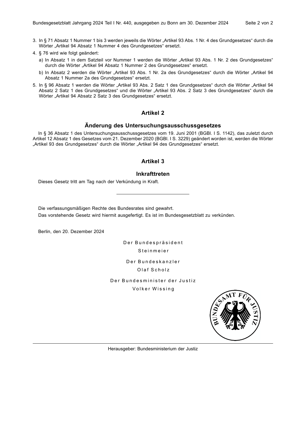 BGBl. 2024, Seite 2 — Originalseite als Abbildung