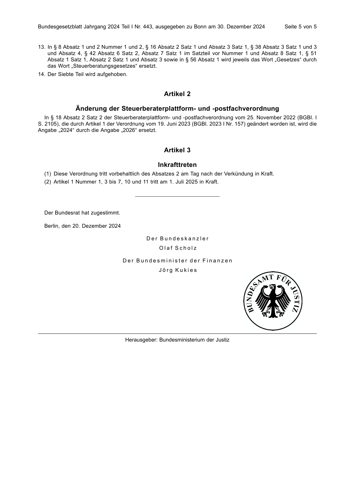 BGBl. 2024, Seite 5 — Originalseite als Abbildung