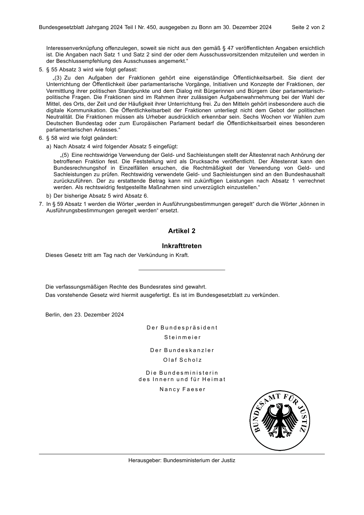 BGBl. 2024, Seite 2 — Originalseite als Abbildung