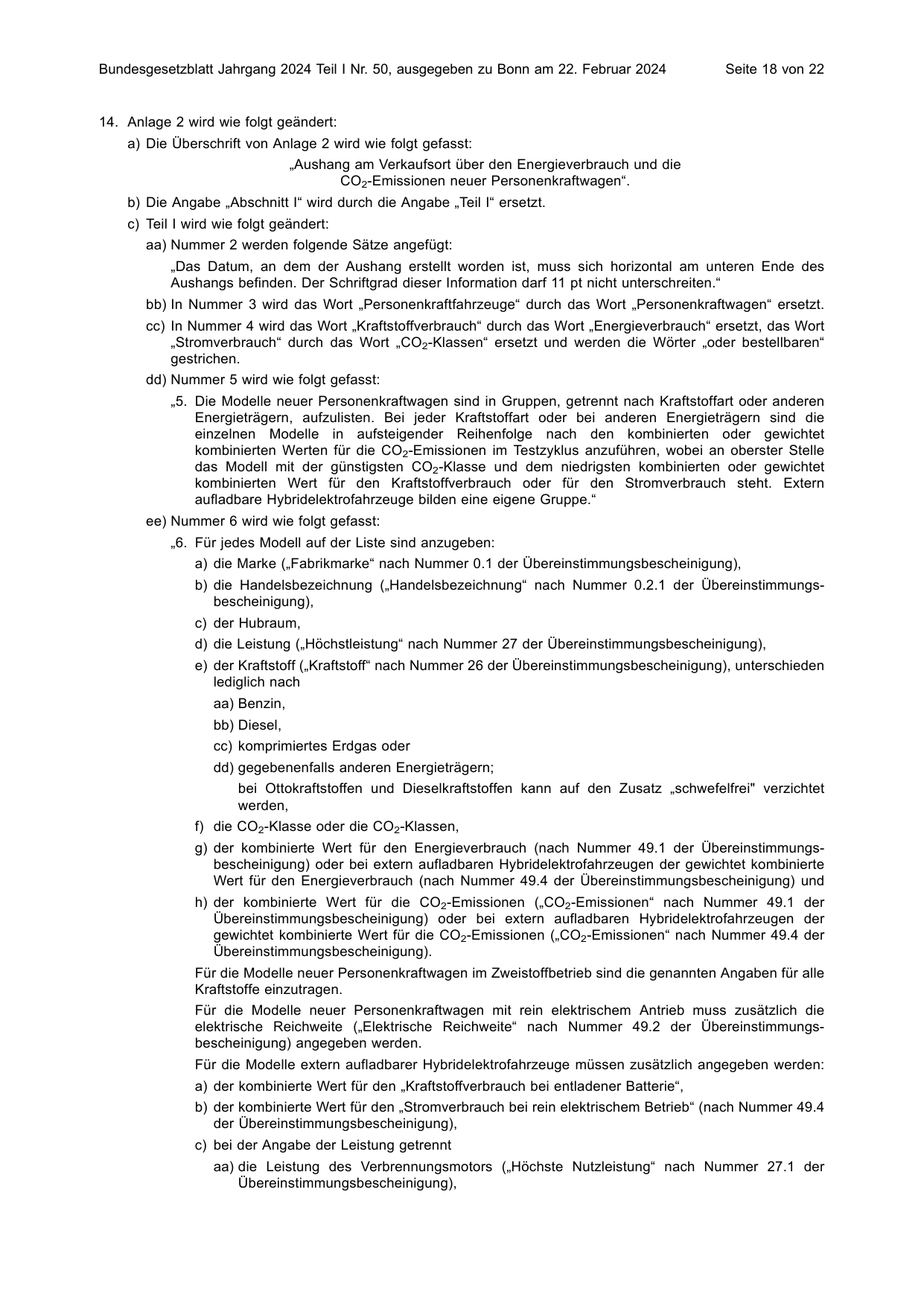 BGBl. 2024, Seite 18 — Originalseite als Abbildung